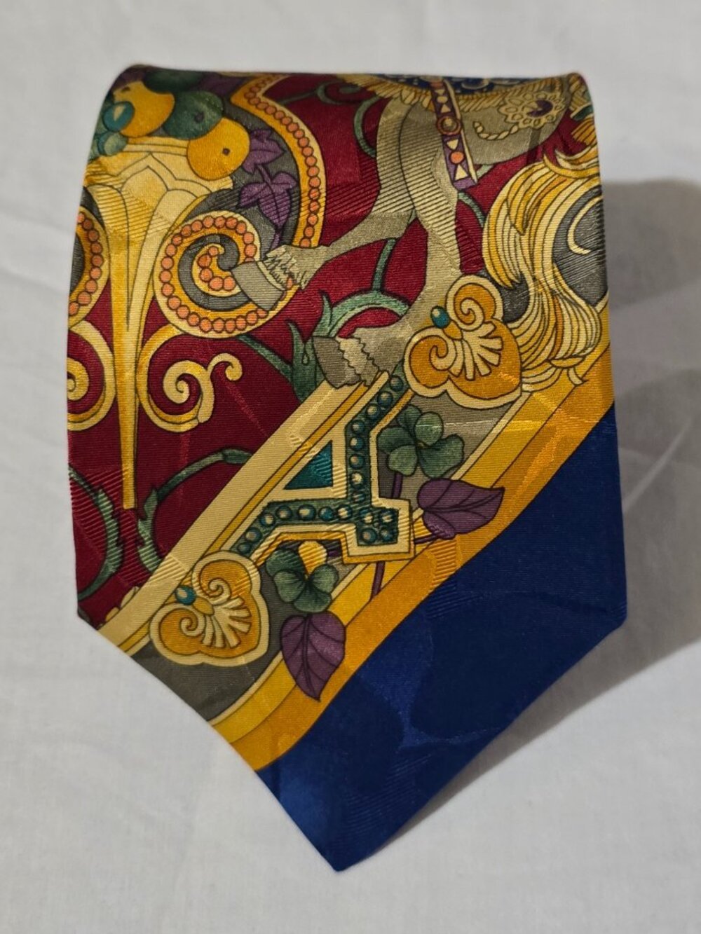 Leonard Paris Made in Italy 100% Silk Necktie - Equestrian Paisley
